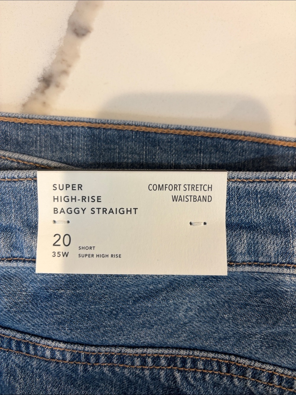 American Eagle Outfitters Super High-Rise Baggy Straight Jeans - Medium Blue